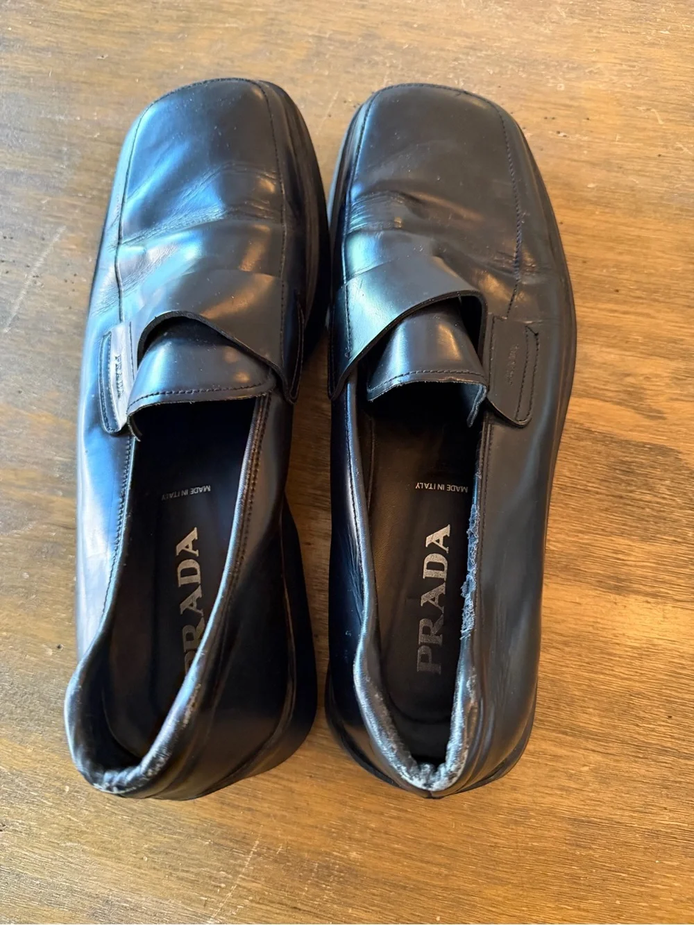Prada Black Leather Men’s Slip-On Dress Loafers 11